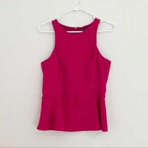 Express Pink Flare Bottom Sleeveless Blouse